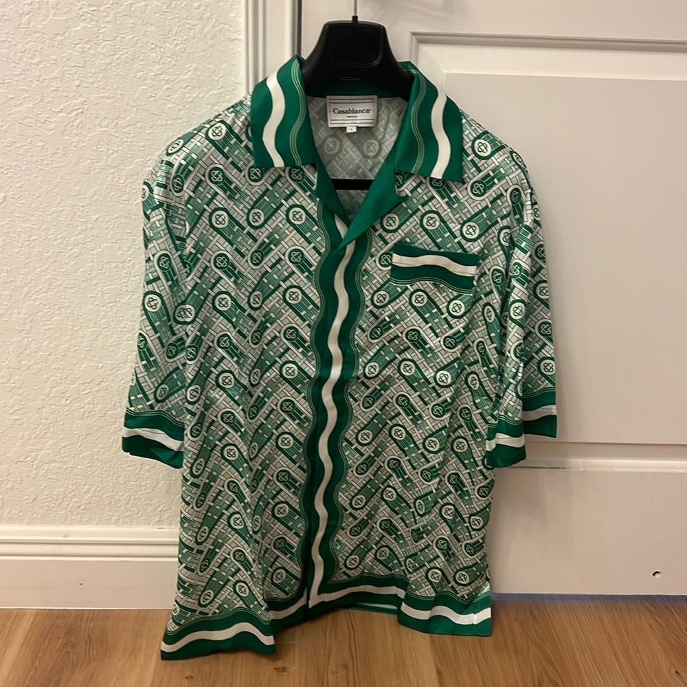 Casablanca tennis club silk shirt and shorts set